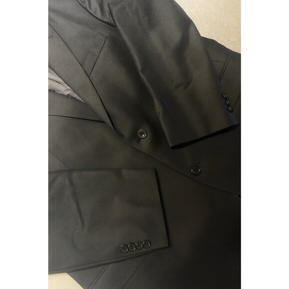 Hart Schaffner Marx 46L 40x33 Solid Dark Charcoal Gray Nailhead Quality Suit USA - Picture 5 of 16